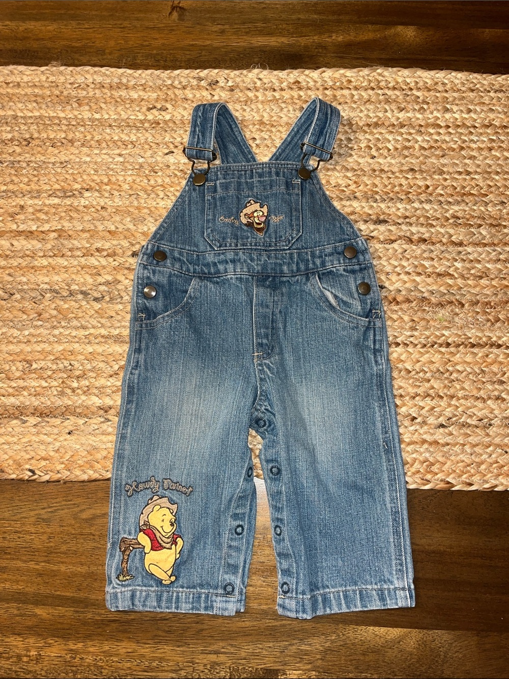 Disney  Kids Overalls Winnie the Pooh Tigger Cowboy Howdy Partner 12 m